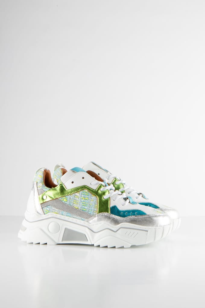 DWRS label Pluto Tweed Sneaker Aqua / Silver Größe: 38 | Trainers Outlet | Damen | Cyan