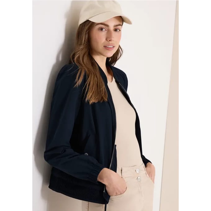 Blouson met trekkoord en mesh details