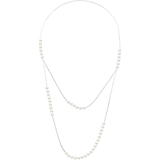 Dubbele Lange Ketting Prestige - Echte Gecultiveerde Zoetwaterparels 5-6 mm