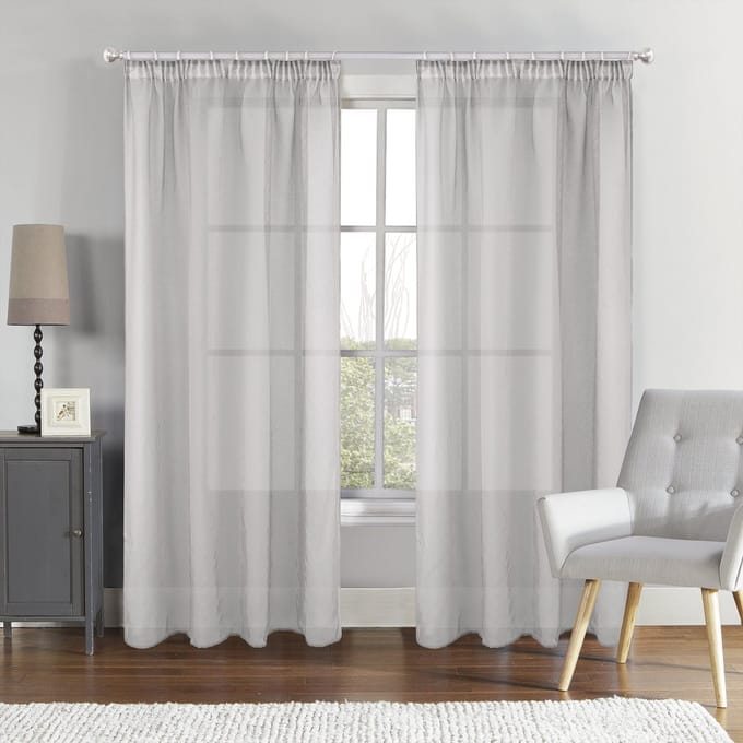 SB Line Transparante Vitrage Gordijn – 140 x 260 cm – Met Plooiband – Licht Grijs