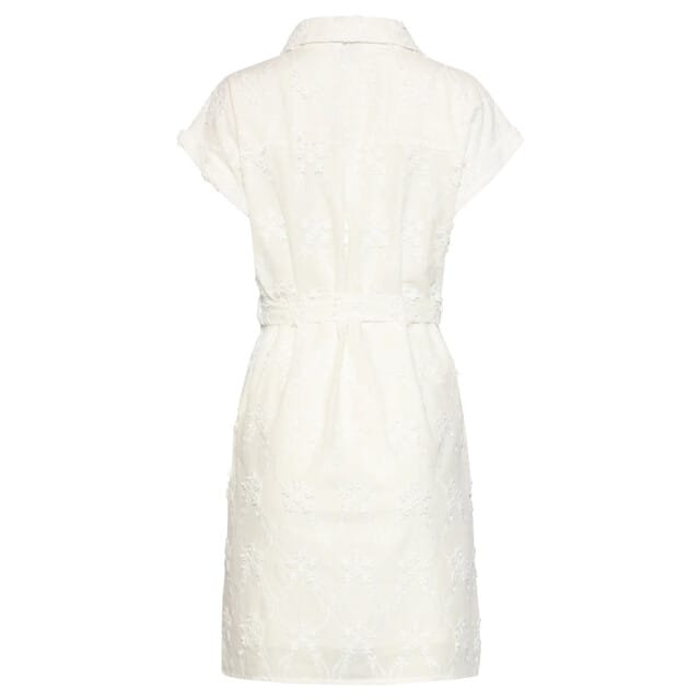 Smashed Lemon Elegante doorknoopjurk met fijn bloemen borduursel |