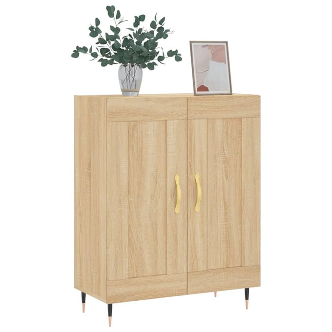vidaXL - Dressoir - 69,5x34x90 - cm - bewerkt - hout - sonoma - eikenkleurig