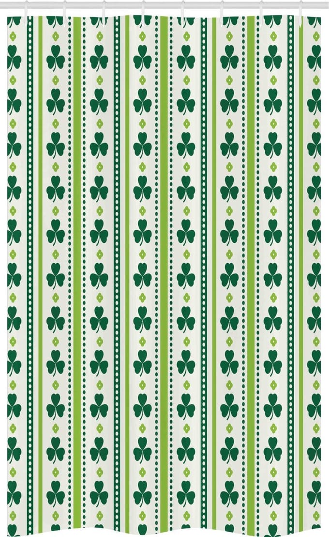 ABAKUHAUS Bloemen – Douchegordijn 120×180 cm – Lindengroen/donkergroen/wit