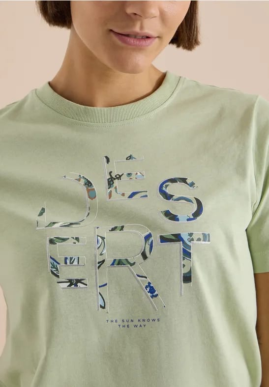 Shirt met ronde hals en opdruk aan de voorkant
