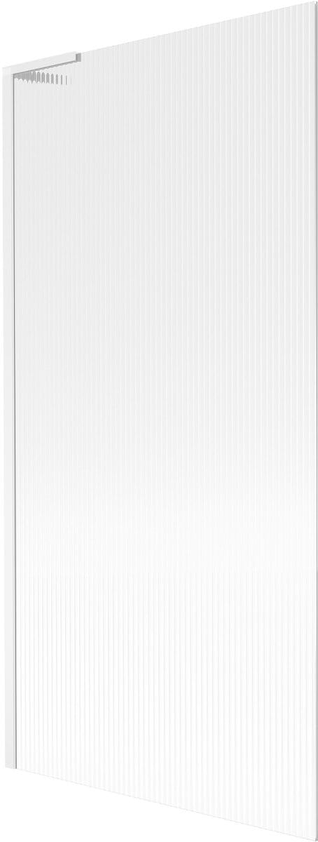 Mexen Next L badscherm 1-delig 90 x 150 , gestreept, wit - 895-090-000-03-09-20