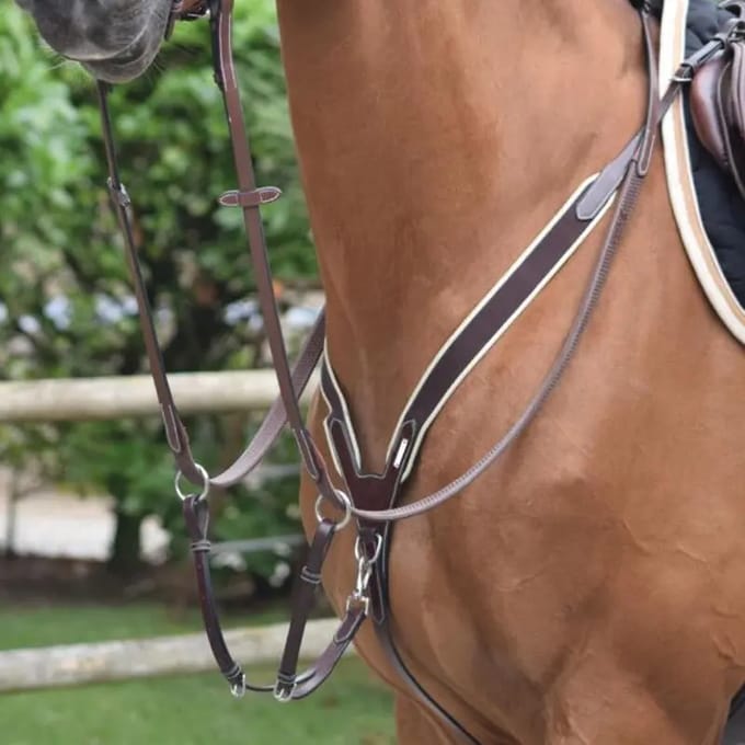 Elastische jachtcollier voor paard met martingale Jump'In