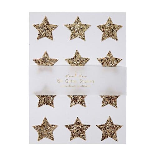 Meri meri kerst - stickers glitter sterren goud