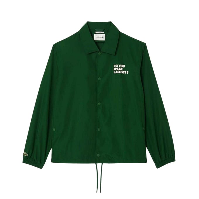 Lacoste Heren Waterafstotende Coach Jacket (Groen)