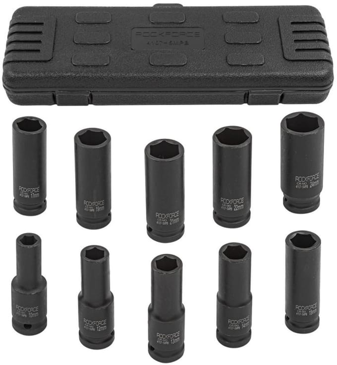 Rockforce RF-4107-5MPB - Dopsleutelset - Lang - 10-24mm - 1/2 inch