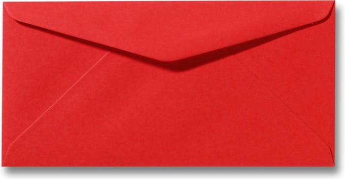 Envelop 11 x 22 cm Koraalrood 60 stuks