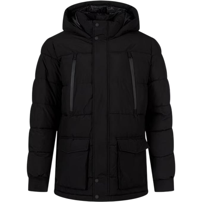 Minoti Gewatteerde heren parka (Zwart)