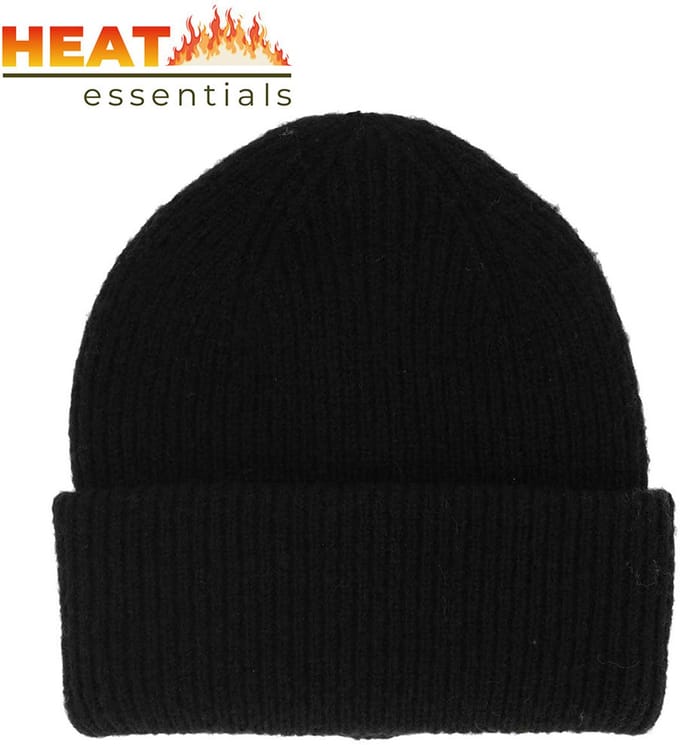 Heat Essentials- Muts Dames - Gebreid - Zwart Melange - One Size - Wintermuts Dames