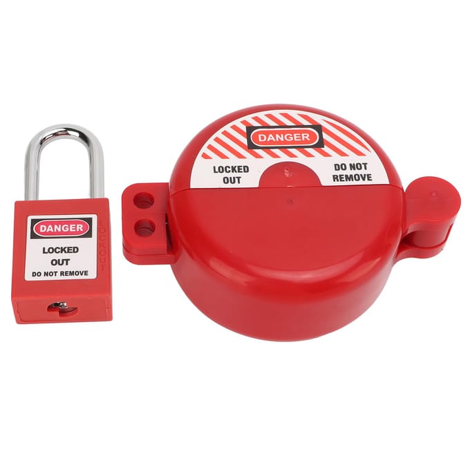 Lockout Tagout Klepvergrendeling met Veiligheidshangslot Hittebestendig Schokbestendig voor Gas Waterkraan red