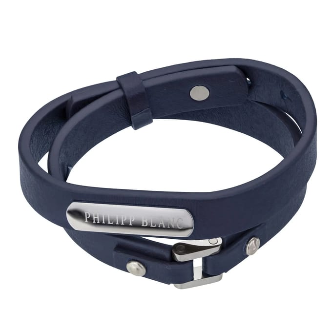 Echt leer en roestvrij stalen armband Philipp Blanc Niklas