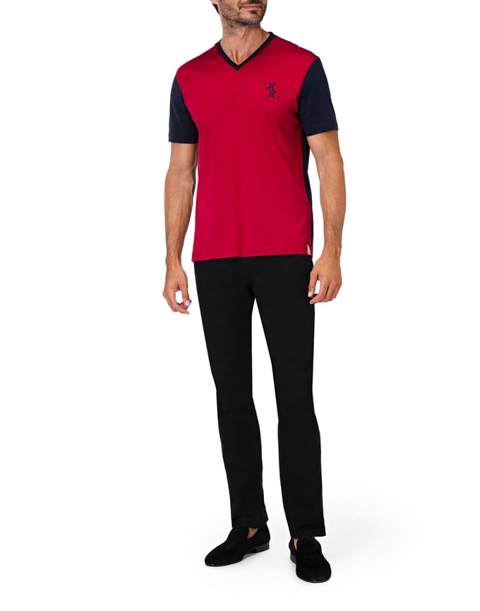 T-Shirt V-Hals Double B