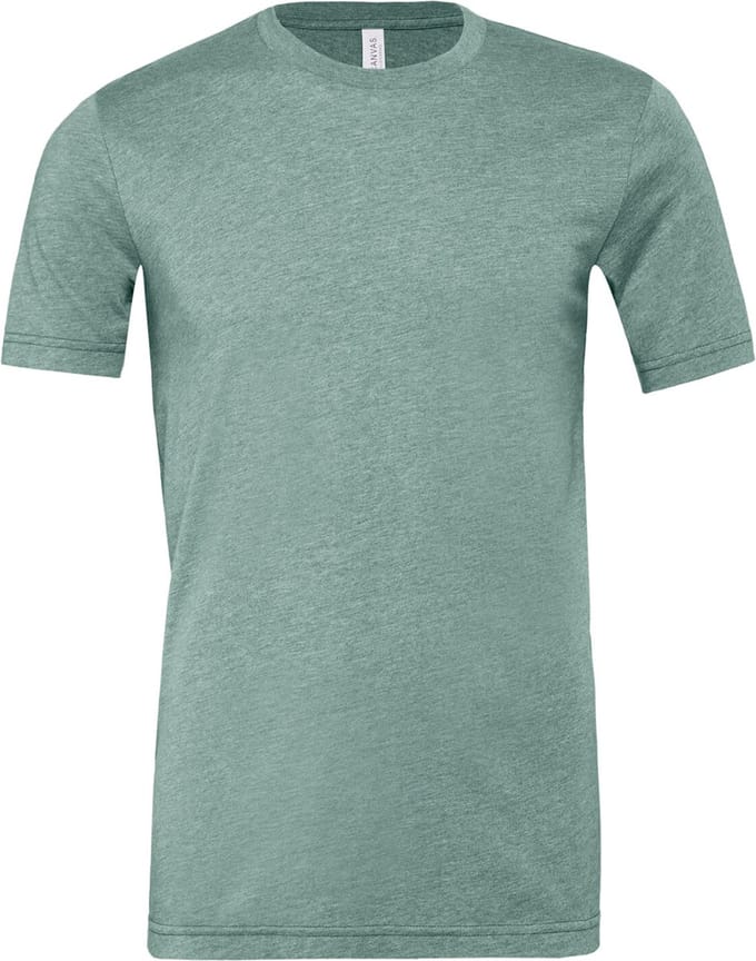 Bella+Canvas Unisex Heather CVC Short Sleeve Tee CV3001CVC - Heather Dusty Blue - S