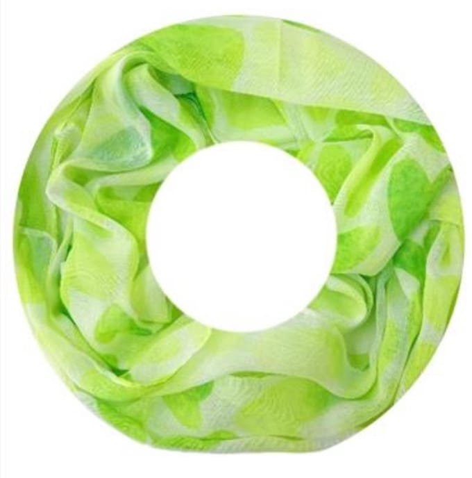 Dunne Colsjaal - Print - (23712#) - Groen/Ecru