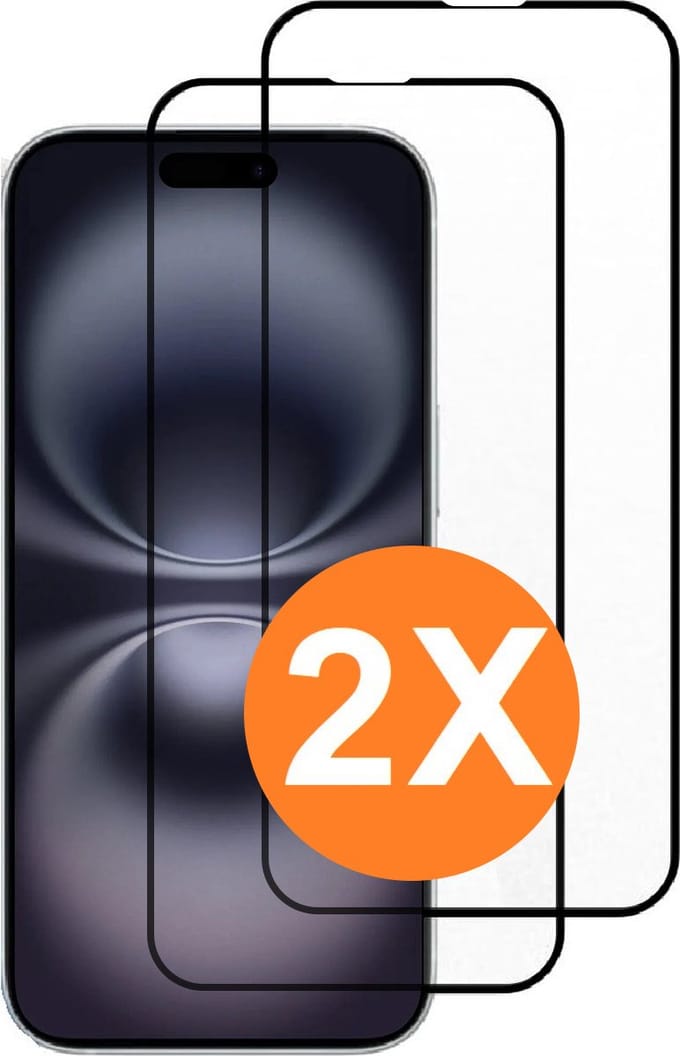 Screenprotector Geschikt voor iPhone 16 Plus screenprotectors Glas gehard tempered glass Full cover – 2PACK