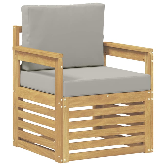 vidaXL - 2 - Stuk - Buiten - bank - set - Polyester - Wit - en - lichtgrijs