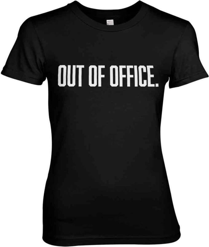 Dames Fun Tshirt -XL- OUT OF OFFICE Zwart