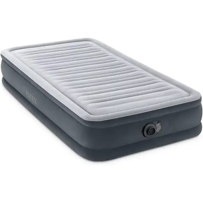 Intex Comfort Plush Mid-Rise Eenpersoons Luchtbed Met Ingebouwde Motorpomp 99×191×33 cm