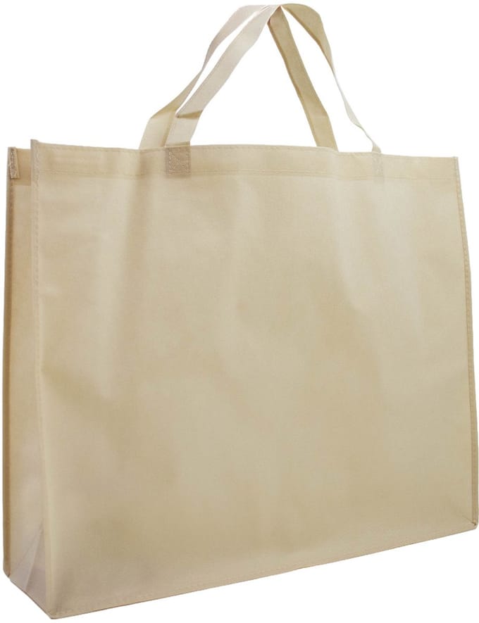 10x Shopper Beige non woven 54x14x45cm