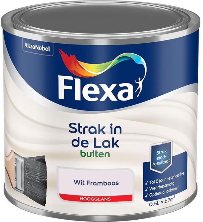 Flexa - Strak In De Lak Buitenlak Hoogglans - Wit Framboos - Mengverf - 500 Ml