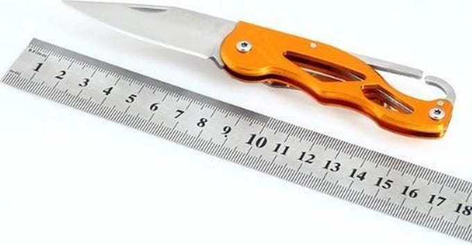 16CM outdoor survival mes - goud / zilver