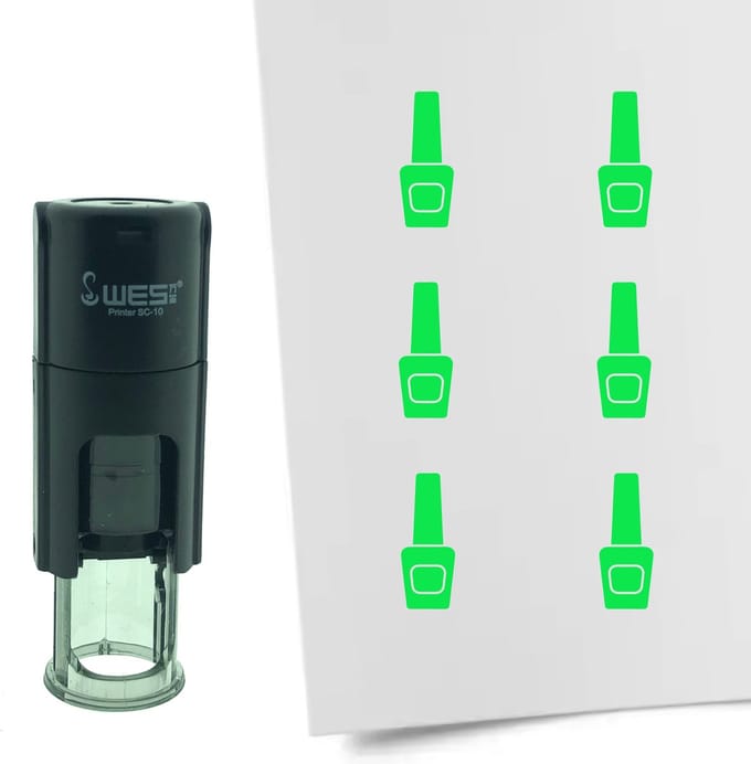 CombiCraft Stempel Nagellak 10mm rond - groene inkt