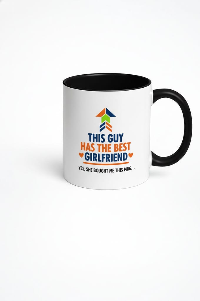 Mok "This Guy Has The Best Girlfriend" - Grappig Cadeau Vriend van Vriendin