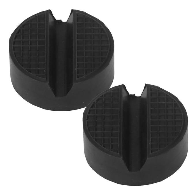 2 STKS Ronde Rubberen Krikblok Adapter Universeel Sleuf Auto Kriksteun Hefbeschermer black