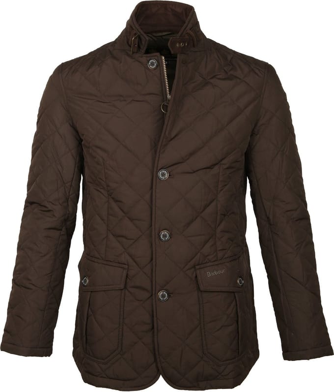 Barbour Jas Quilted Lutz Bruin - Maat L - Heren - Tussenjas