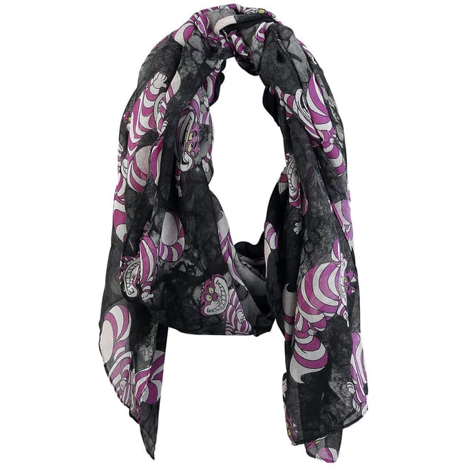 Alice In Wonderland Cheshire Cat Unisex Sjaal - zwart/paars - Standard