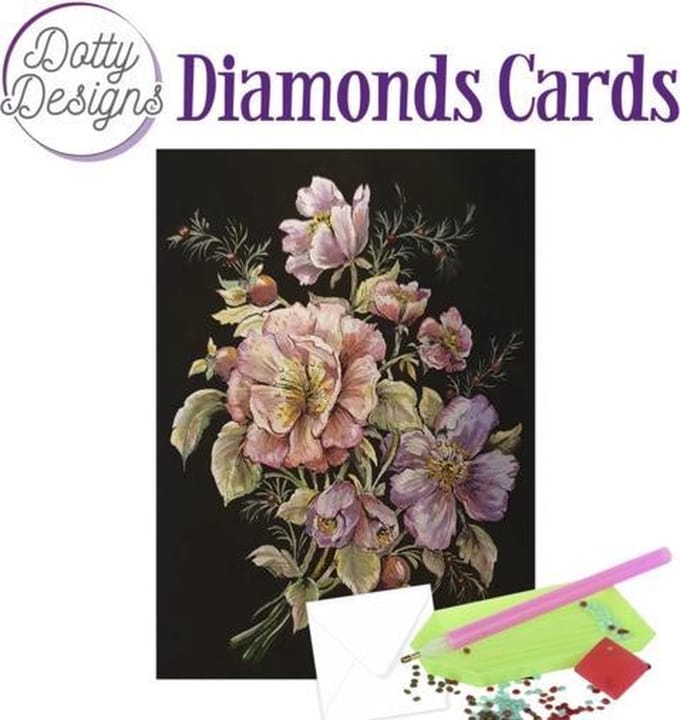 Dotty Designs Diamond Cards - Roses in Black