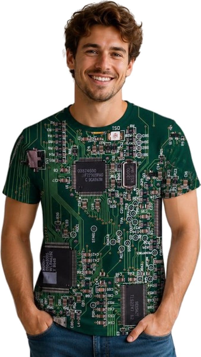 Computer Chip Shirt - Printplaat - T-shirt