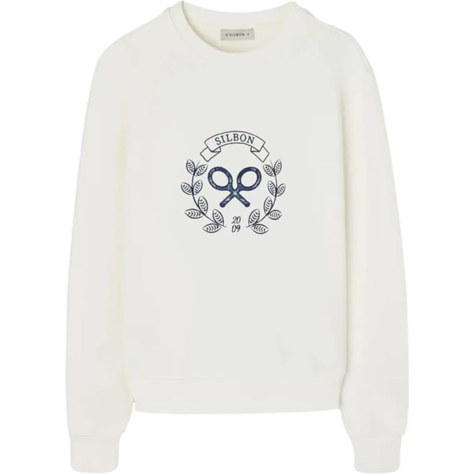 Katoenen sweatshirt met hart rackets patroon voor dames Silbon