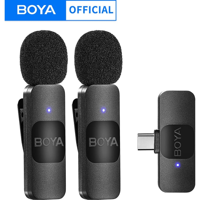 BOYA BY-V Professionele draadloze lavalier-minimicrofoon voor iPhone iPad Android Live-uitzending Gaming-opname Interview Vlog MIC-S20---type-c