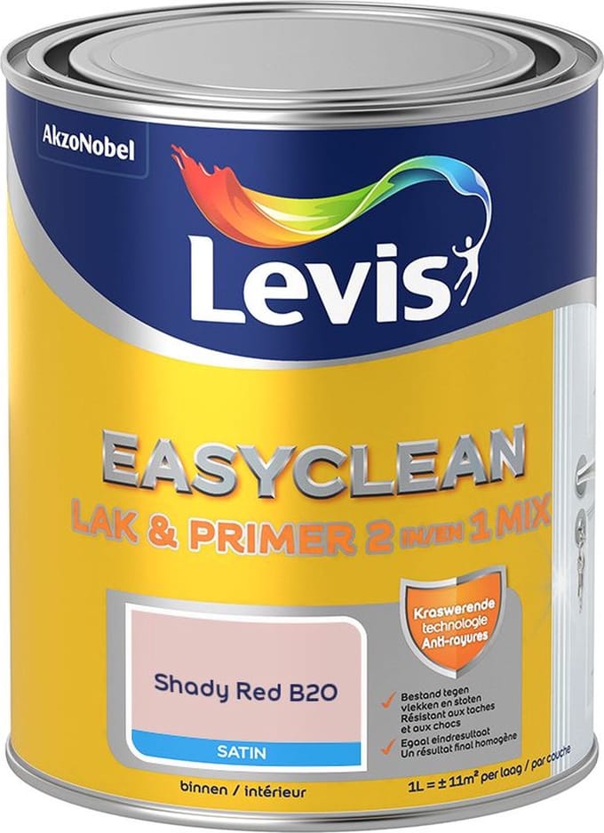 Levis - Easyclean Lak & Primer 2-In-1 Mix - Shady Red B20 - Mengverf - 1 L