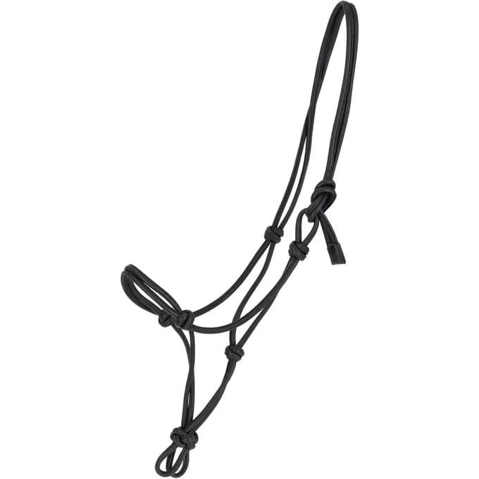 QHP - Touwhalster Liberta - Leer - Zwart - Maat Cob