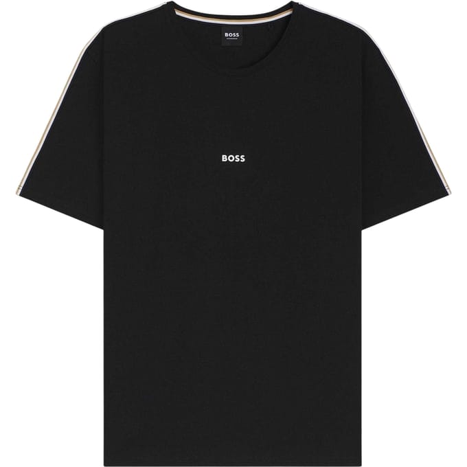 Boss Heren Logo Polycotton Regular T-Shirt (Zwart)