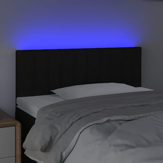 vidaXL - Hoofdbord - LED - 80x5x78/88 - cm - stof - zwart