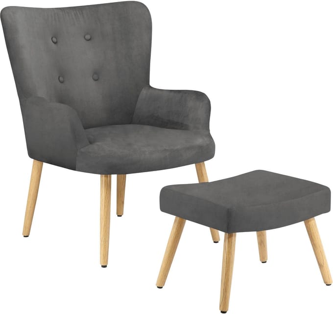Coco-Fauteuil - Grijs Fluweel