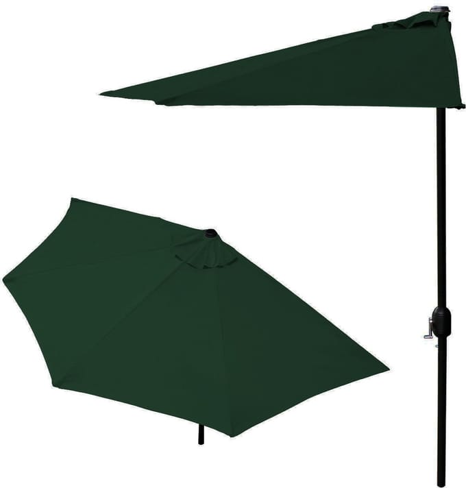 Balkonparasol - Halve Parasol 240 cm - Groen - Waterdicht Polyester - Gepoedercoat Staal