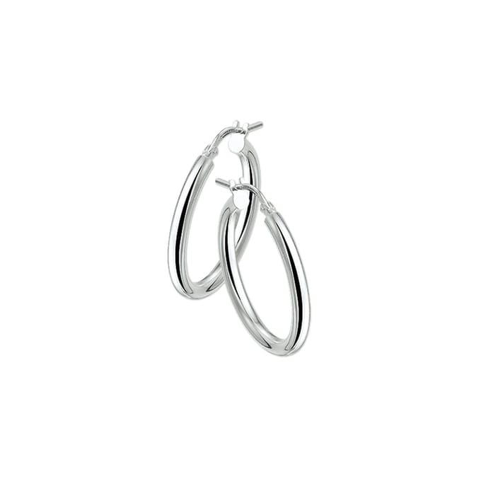 Glams oorringen ronde buis - 40 mm - Zilver