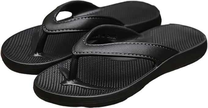 Ondersteunende Slippers - Leer - Unisex - Zwart