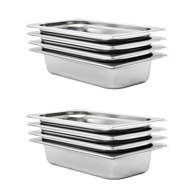 vidaXL - Gastronormbakken - 8 - st - GN - 1/3 - 65 - mm - roestvrij - staal