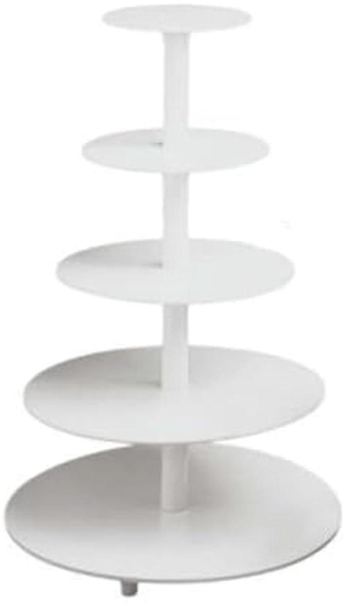 Taartstandaard kunststof - Cake etagere - Taarten presenteren - 5 etages - 68 cm hoogte - Wit