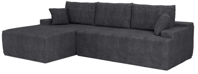 Coredo Bank - Corduroy bekleding - Links - Donkergrijs