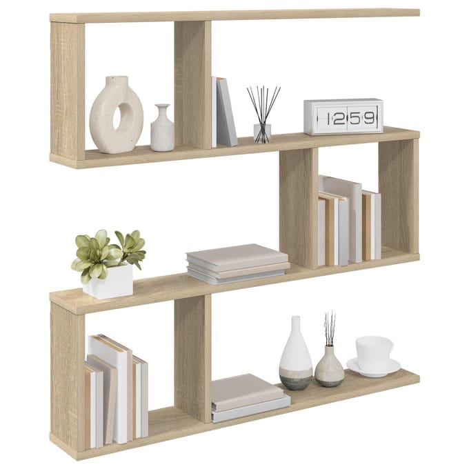 vidaXL - Wandplank - Sonoma - Eiken - 80 - x - 12 - x - 79,5 - cm - Bewerkt - hout