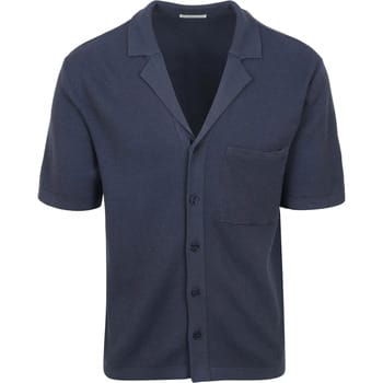 KnowledgeCotton Apparel Knitted Top Donkerblauw - Maat M - Heren